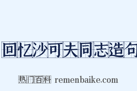回忆沙可夫同志造句是什么意思的图片